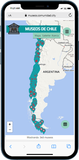 Mapa de los museos
de Chile 